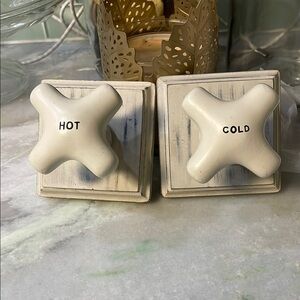 Vintage styled Hot and Cold Faucet Handle decor